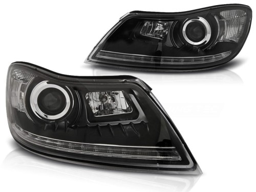 LAMPY PRZEDNIE REFLEKTORY BLACK SKODA OCTAVIA 09-12
