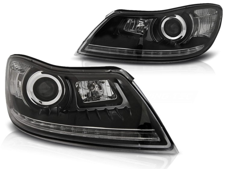 LAMPY PRZEDNIE REFLEKTORY BLACK SKODA OCTAVIA 09-12