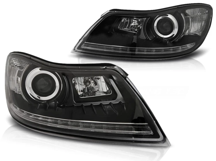 LAMPY PRZEDNIE REFLEKTORY BLACK SKODA OCTAVIA 09-12