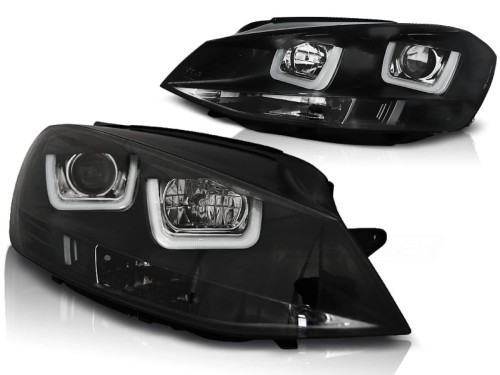 LAMPY PRZEDNIE REFLEKTORY U-LED LIGHT BLACK VW GOLF 7 11.12-17