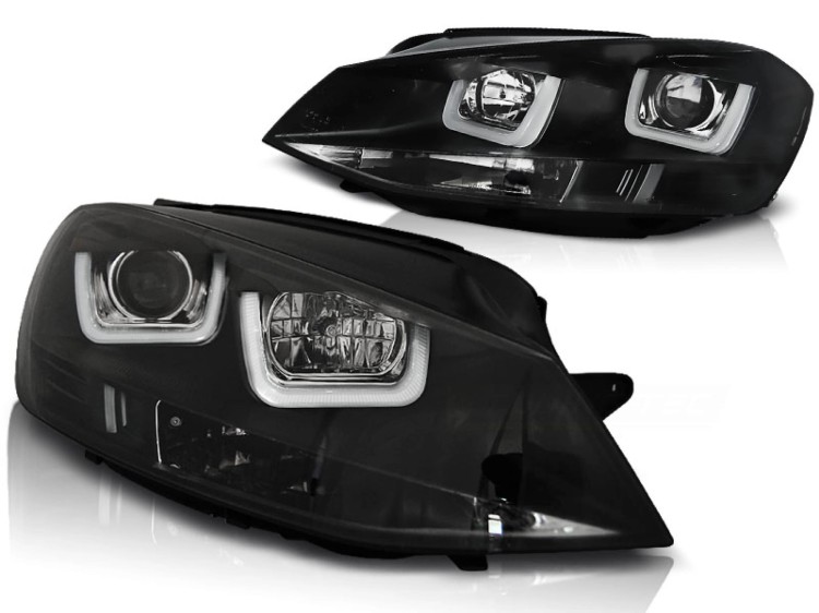 LAMPY PRZEDNIE REFLEKTORY U-LED LIGHT BLACK VW GOLF 7 11.12-17