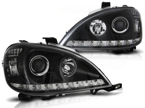 LAMPY PRZEDNIE REFLEKTORY BLACK MERCEDES W163 ML M-KLASA 03.98-08.01