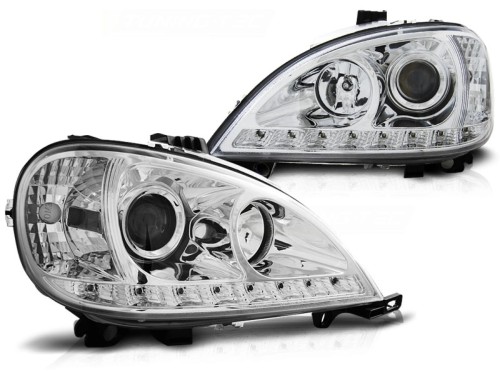 LAMPY PRZEDNIE REFLEKTORY CHROME MERCEDES W163 ML M-KLASA 03.98-08.01