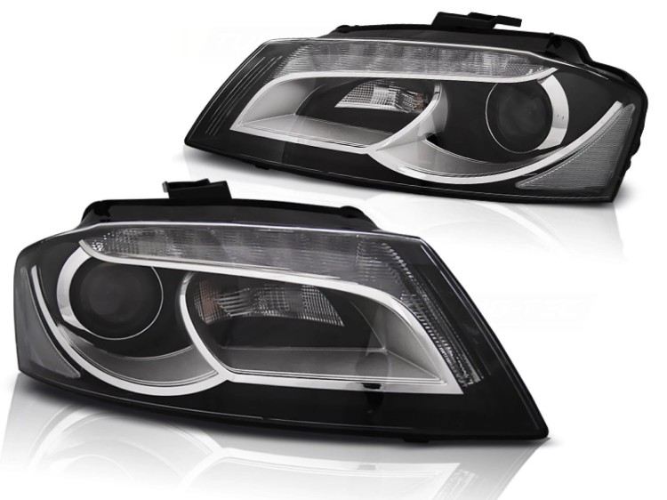 LAMPY PRZEDNIE REFLEKTORY BLACK AUDI A3 8P 08-12