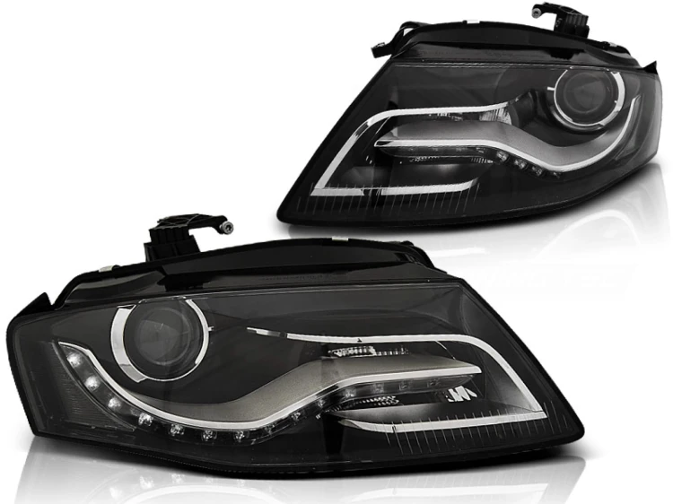 LAMPY PRZEDNIE REFLEKTORY BLACK AUDI A4 B8 04.08- 11