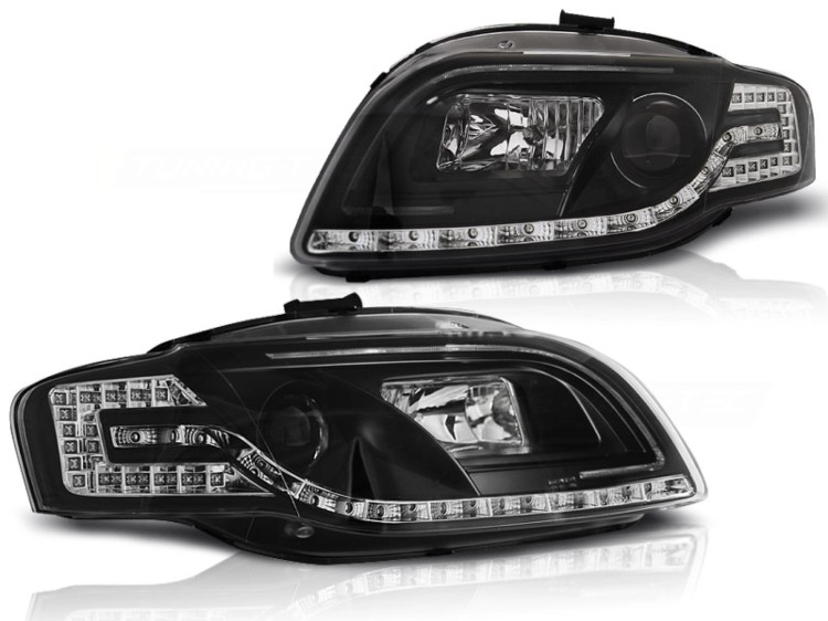 LAMPY PRZEDNIE REFLEKTORY BLACK AUDI A4 B7 11.04-03.08