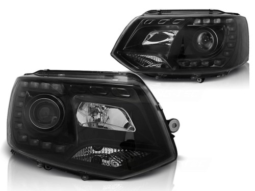LAMPY PRZEDNIE REFLEKTORY DRL BLACK VOLKSWAGEN TRANSPORTER T5 2010-2015