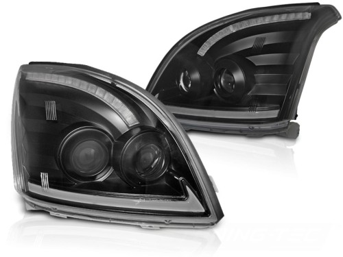 LAMPY PRZEDNIE REFLEKTORY LED TOYOTA LAND CRUISER 120 03-09 BLACK