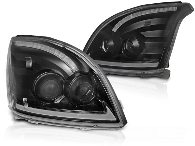LAMPY PRZEDNIE REFLEKTORY LED TOYOTA LAND CRUISER 120 03-09 BLACK