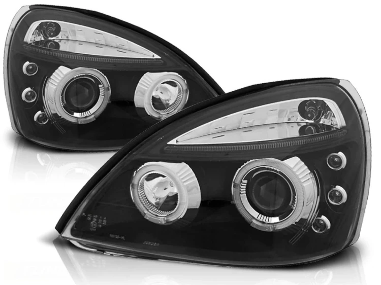 REFLEKTORY LAMPY PRZEDNIE ANGEL EYES BLACK RENAULT CLIO II 06.01-09.05