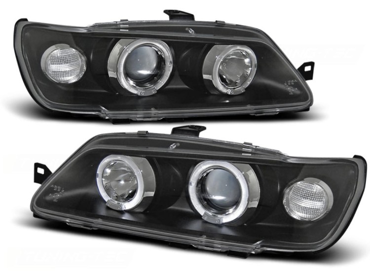 REFLEKTORY LAMPY PRZEDNIE ANGEL EYES BLACK PEUGEOT 306 02.93-04.97