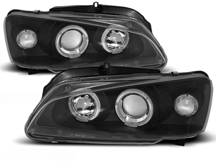 REFLEKTORY LAMPY PRZEDNIE ANGEL EYES BLACK PEUGEOT 106 08.96-03