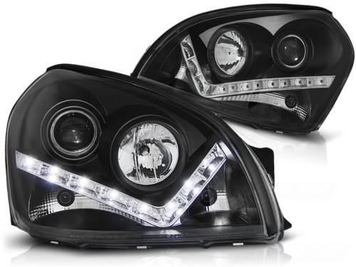 LAMPY PRZEDNIE REFLEKTORY HYUNDAI TUCSON 07.04-10 DAYLIGHT BLACK