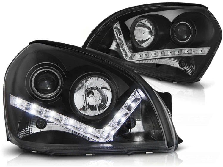 LAMPY PRZEDNIE REFLEKTORY HYUNDAI TUCSON 07.04-10 DAYLIGHT BLACK