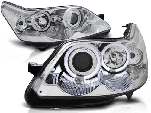 LAMPY PRZEDNIE REFLEKTORY CITROEN C4 04-10 ANGEL EYES CHROME