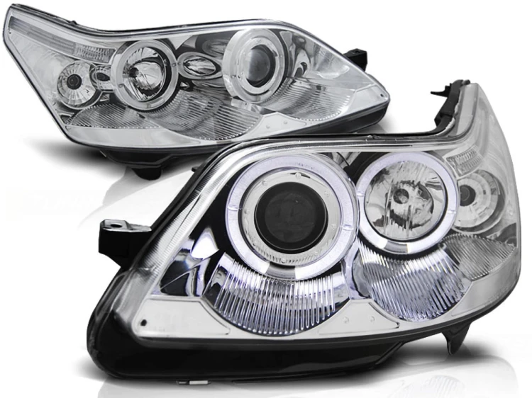 LAMPY PRZEDNIE REFLEKTORY CITROEN C4 04-10 ANGEL EYES CHROME