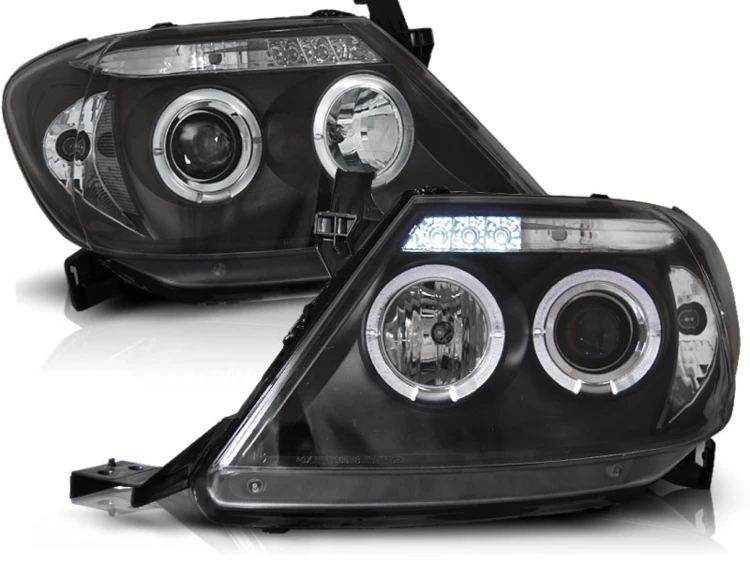 REFLEKTORY LAMPY PRZEDNIE ANGEL EYES BLACK TOYOTA HILUX 05-11