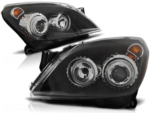 LAMPY PRZEDNIE REFLEKTORY OPEL ASTRA H 03.04-09 ANGEL EYES BLACK