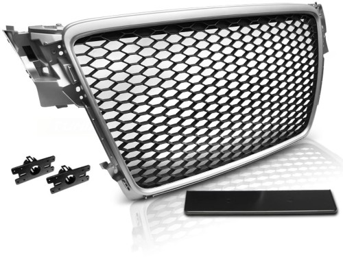 GRILL ATRAPA PLASTER MIODU SREBRNA RS4 AUDI A4 B8 08-11