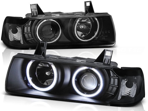REFLEKTORY LAMPY PRZEDNIE ANGEL EYES CCFL BLACK BMW E36 12.90-08.99 S/C/T