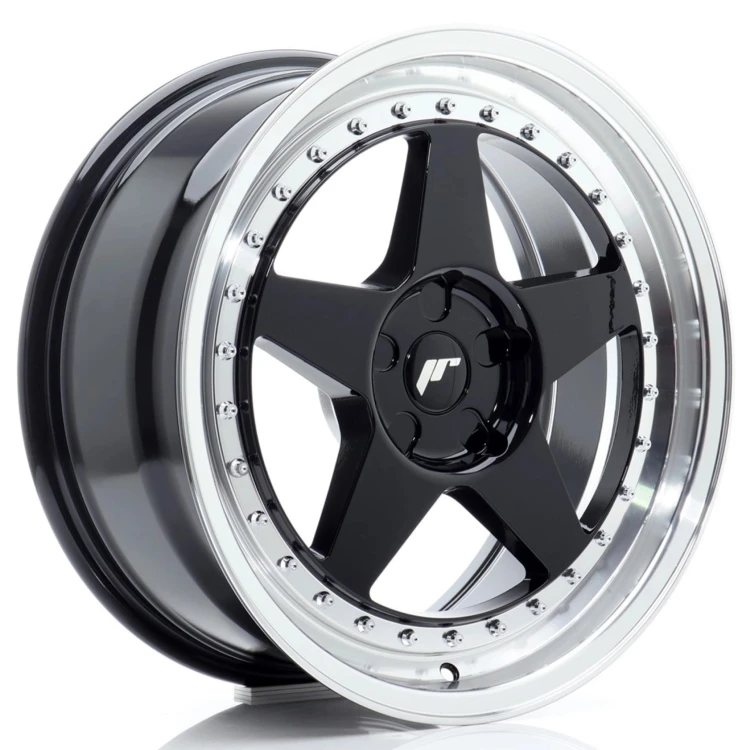 JR WHEELS JR6 18X8,5 ET20-40 5H BLANK GLOSS BLACK W/MACHINED LIP