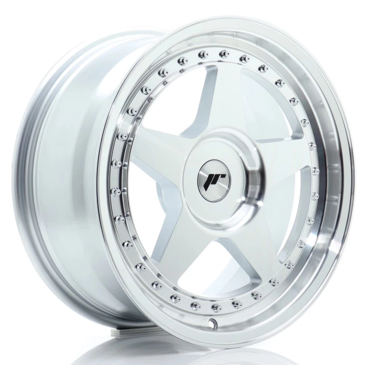 JR WHEELS JR6 17X8 ET20-35 BLANK SILVER MACHINED FACE