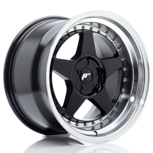 JR WHEELS JR6 17X10 ET0-20 5H BLANK GLOSS BLACK W/MACHINED LIP