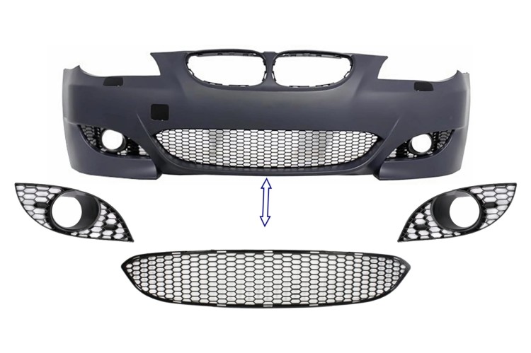 KRATKI PRZEDNIEGO ZDERZAKA BMW 5 SERII E60 E61 (03-10) ZDERZAK M5 DESIGN