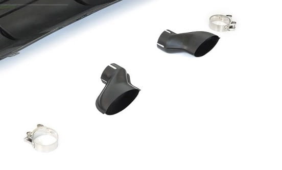 DYFUZOR CZARNY POŁYSK KOŃCÓWKI PRZEJŚCIÓWKI AUDI A6 C7 (14-18) RS6 LOOK