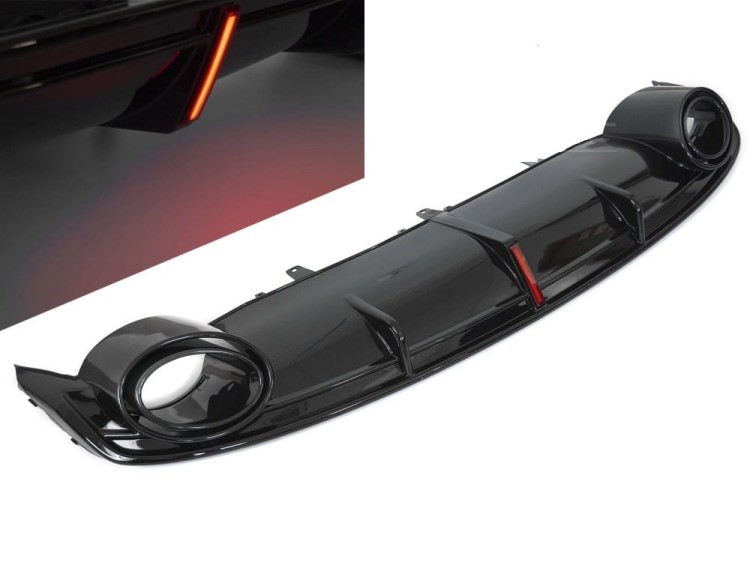 DYFUZOR CZARNY POŁYSK ZE ŚWIATŁEM LED AUDI A7 C7 (10-14) RS7 LOOK