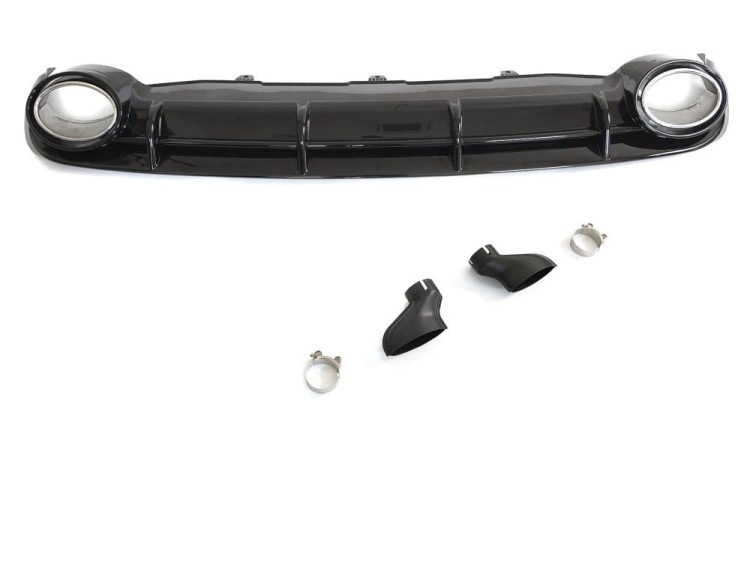 DYFUZOR CZARNY POŁYSK KOŃCÓWKI PRZEJŚCIÓWKI AUDI A6 C7 (11-14) RS6 LOOK