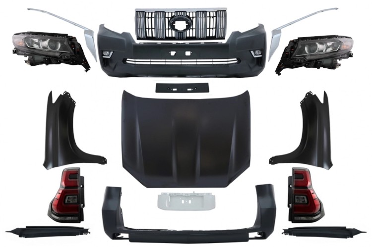 BODY KIT ZDERZAK MASKA TOYOTA LAND CRUISER PRADO FJ150 110-18 FACELIFT LOOK