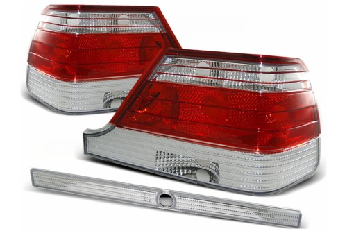 LAMPY TYLNE MERCEDES S KLASA W140 SEDAN 95-10.98) CZERWONE PRZEZROCZYSTE