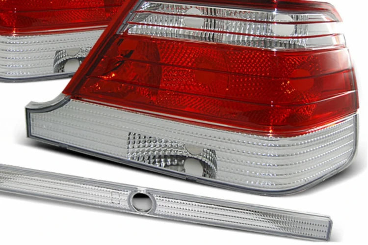 LAMPY TYLNE MERCEDES S KLASA W140 SEDAN 95-10.98) CZERWONE PRZEZROCZYSTE