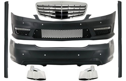 BODY KIT MERCEDES S KLASA W221 LWB 05-11 GRILL, PROGI, KOŃCÓOWKI WYDECHU