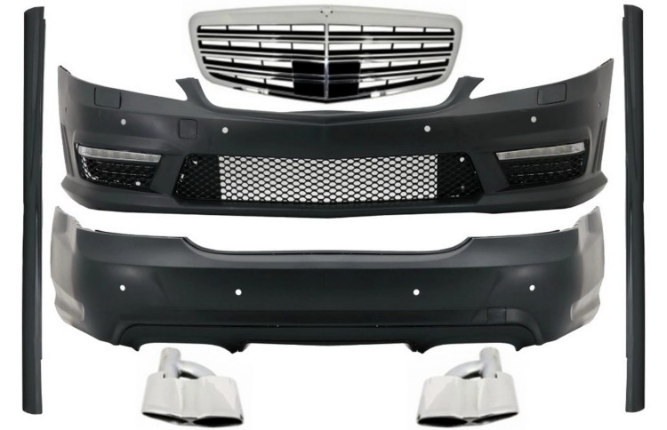 BODY KIT MERCEDES S KLASA W221 LWB 05-11 GRILL, PROGI, KOŃCÓOWKI WYDECHU