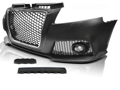 ZDERZAK PRZEDNI RS3 LOOK CHROME BLACK AUDI A3 08-12