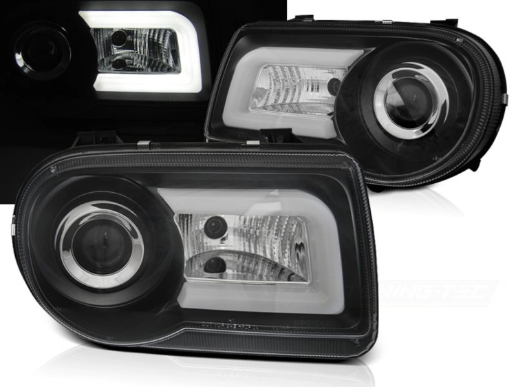 LAMPY PRZEDNIE REFLEKTORY CHRYSLER 300C 05-10 BLACK