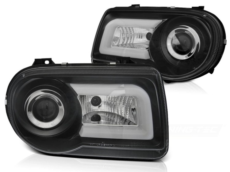 LAMPY PRZEDNIE REFLEKTORY CHRYSLER 300C 05-10 BLACK