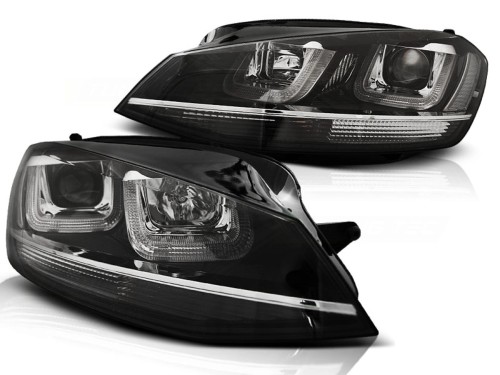 LAMPY PRZEDNIE REFLEKTORY U-LED LIGHT BLACK WITH CHROME VW GOLF 7 12-17