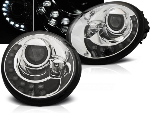 LAMPY PRZEDNIE REFLEKTORY CHROME VW NEW BEETLE 10.98-05.05 LED