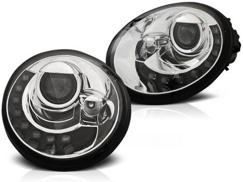 LAMPY PRZEDNIE REFLEKTORY CHROME VW NEW BEETLE 10.98-05.05 LED