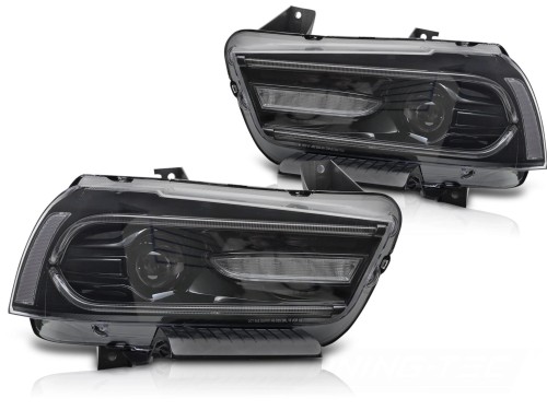 LAMPY PRZEDNIE REFLEKTORY XENON DODGE CHARGER LX II 11-15 LED BLACK