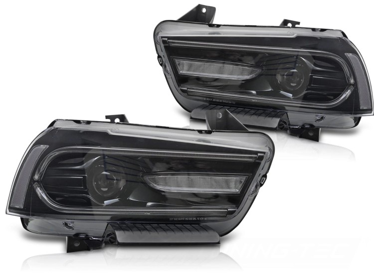 LAMPY PRZEDNIE REFLEKTORY XENON DODGE CHARGER LX II 11-15 LED BLACK