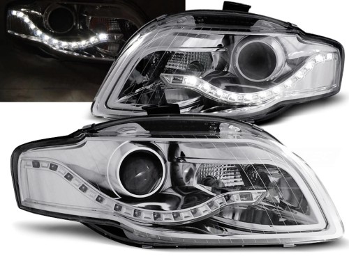LAMPY PRZEDNIE REFLEKTORY CHROME AUDI A4 B7 11.04-03.08