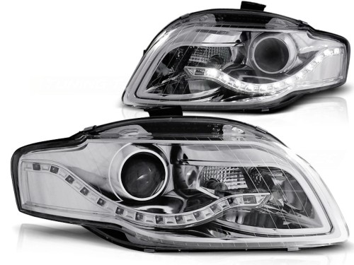 LAMPY PRZEDNIE REFLEKTORY CHROME AUDI A4 B7 11.04-03.08