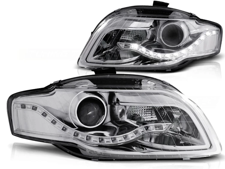 LAMPY PRZEDNIE REFLEKTORY CHROME AUDI A4 B7 11.04-03.08