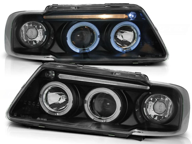 LAMPY PRZEDNIE REFLEKTORY ANGEL EYES BLACK AUDI A3 8L 96-00