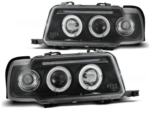 LAMPY PRZEDNIE REFLEKTORY ANGEL EYES BLACK AUDI 80 B4 09.91-04.96
