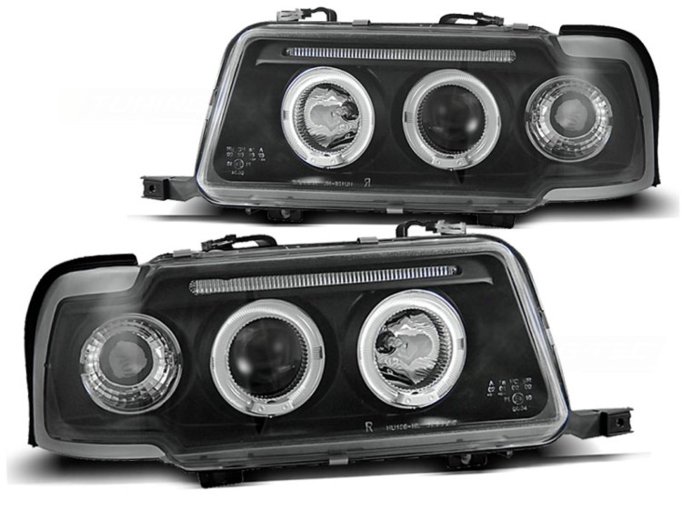 LAMPY PRZEDNIE REFLEKTORY ANGEL EYES BLACK AUDI 80 B4 09.91-04.96
